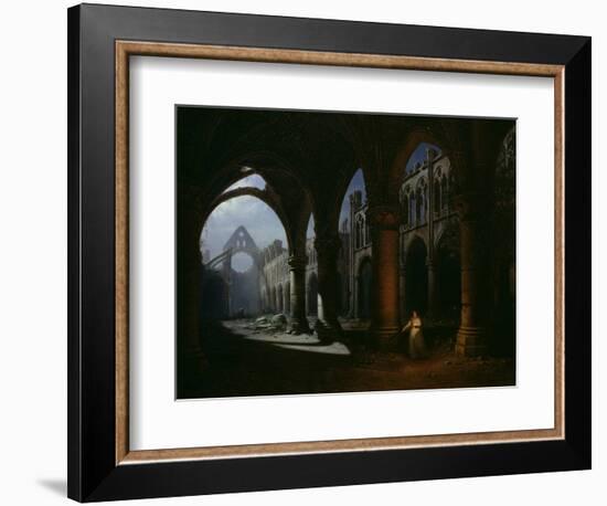 Interior of an Abbey in Ruins, 1848-Hippolyte Victor Valentin Sebron-Framed Giclee Print