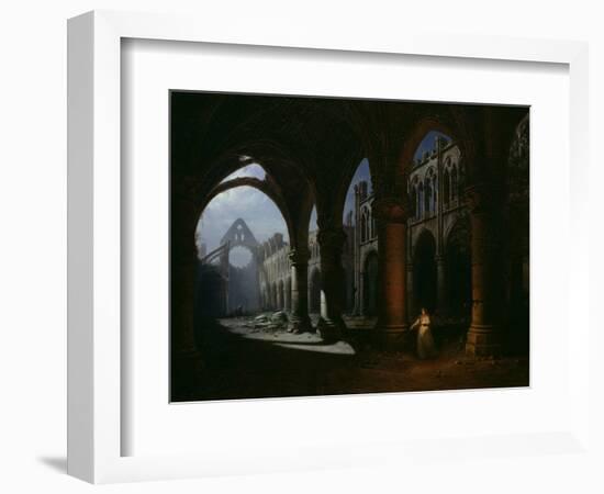 Interior of an Abbey in Ruins, 1848-Hippolyte Victor Valentin Sebron-Framed Giclee Print