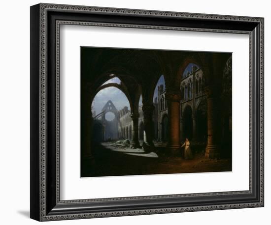 Interior of an Abbey in Ruins, 1848-Hippolyte Victor Valentin Sebron-Framed Giclee Print