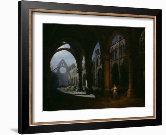 Interior of an Abbey in Ruins, 1848-Hippolyte Victor Valentin Sebron-Framed Giclee Print