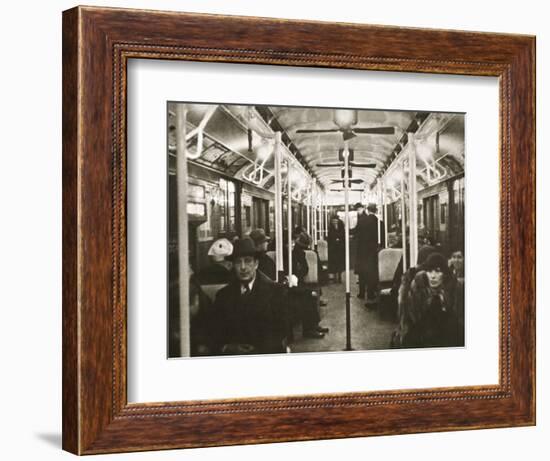 Interior of an Eighth Avenue subway carriage, New York, USA, early 1930s-Unknown-Framed Photographic Print