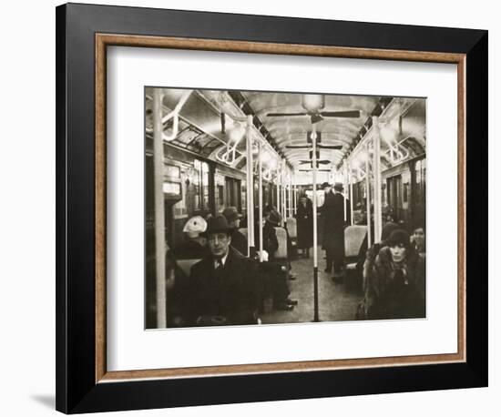 Interior of an Eighth Avenue subway carriage, New York, USA, early 1930s-Unknown-Framed Photographic Print