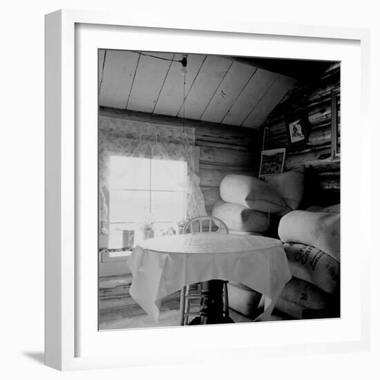 Interior of an Idaho Farmer's Two-Room Log Home, 1939 by Dorothea Lange-null-Framed Photo