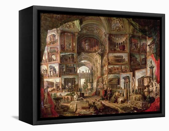 Interior of an Imaginary Picture Gallery-Giovanni Paolo Pannini-Framed Premier Image Canvas