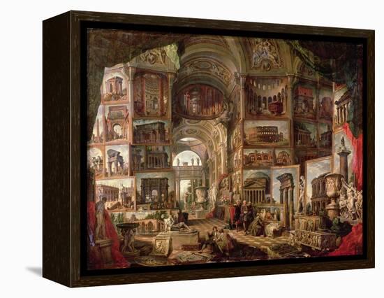 Interior of an Imaginary Picture Gallery-Giovanni Paolo Pannini-Framed Premier Image Canvas