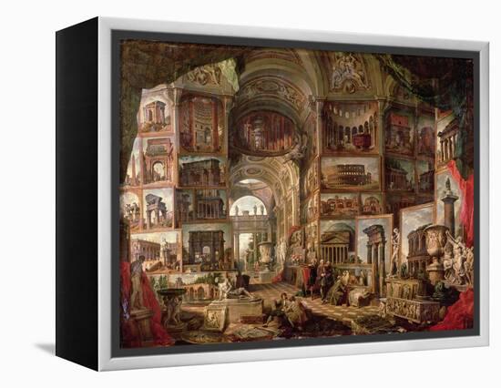 Interior of an Imaginary Picture Gallery-Giovanni Paolo Pannini-Framed Premier Image Canvas