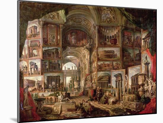 Interior of an Imaginary Picture Gallery-Giovanni Paolo Pannini-Mounted Giclee Print