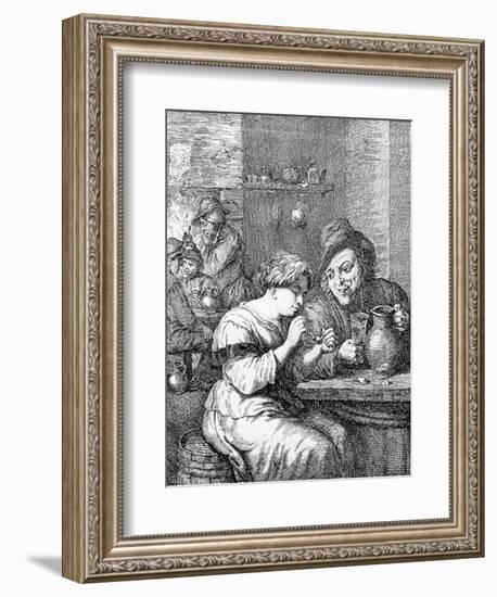 Interior of an Inn, Etched by Coryn Boel (Etching)-David Teniers the Younger-Framed Premium Giclee Print