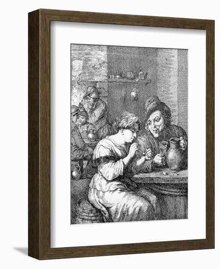 Interior of an Inn, Etched by Coryn Boel (Etching)-David Teniers the Younger-Framed Premium Giclee Print