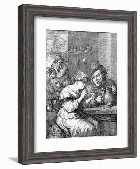 Interior of an Inn, Etched by Coryn Boel (Etching)-David Teniers the Younger-Framed Giclee Print