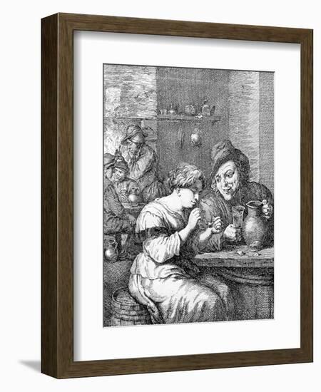 Interior of an Inn, Etched by Coryn Boel (Etching)-David Teniers the Younger-Framed Giclee Print
