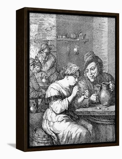 Interior of an Inn, Etched by Coryn Boel (Etching)-David Teniers the Younger-Framed Premier Image Canvas