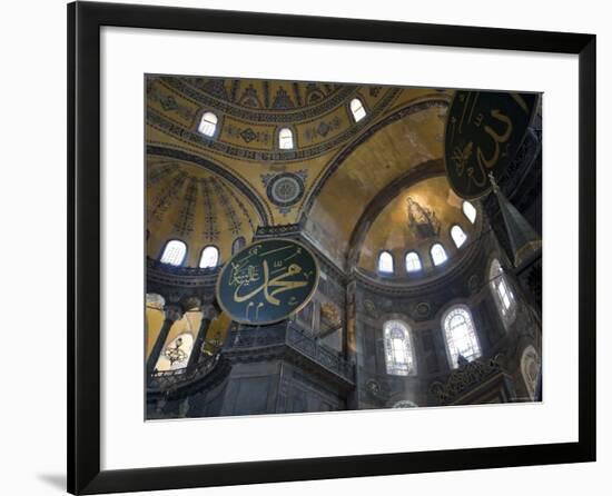 Interior of Aya Sofia Mosque, Sultanhamet, Istanbul, Turkey-Michele Falzone-Framed Photographic Print