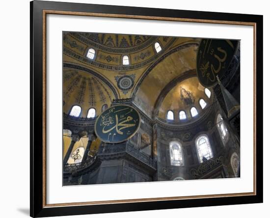 Interior of Aya Sofia Mosque, Sultanhamet, Istanbul, Turkey-Michele Falzone-Framed Photographic Print