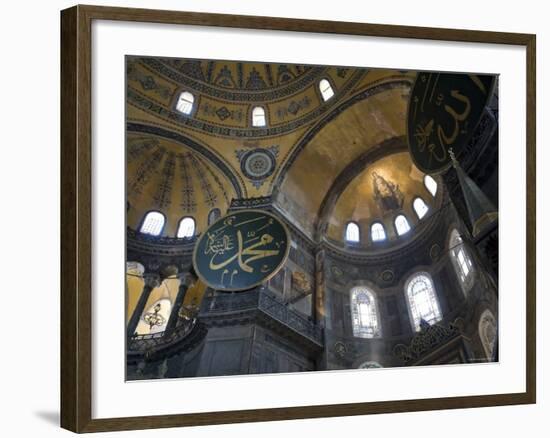Interior of Aya Sofia Mosque, Sultanhamet, Istanbul, Turkey-Michele Falzone-Framed Photographic Print