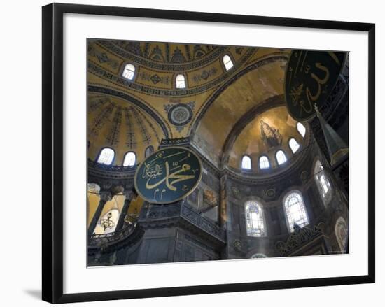 Interior of Aya Sofia Mosque, Sultanhamet, Istanbul, Turkey-Michele Falzone-Framed Photographic Print