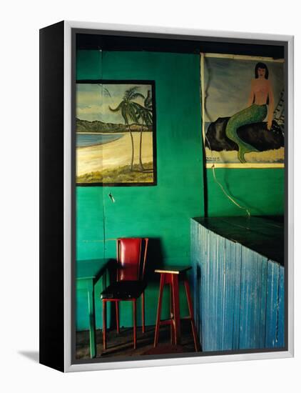 Interior of Bar with Mermaid Mural, Tela, Honduras-Jeffrey Becom-Framed Premier Image Canvas