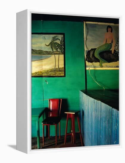 Interior of Bar with Mermaid Mural, Tela, Honduras-Jeffrey Becom-Framed Premier Image Canvas