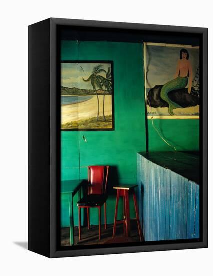 Interior of Bar with Mermaid Mural, Tela, Honduras-Jeffrey Becom-Framed Premier Image Canvas