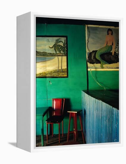 Interior of Bar with Mermaid Mural, Tela, Honduras-Jeffrey Becom-Framed Premier Image Canvas