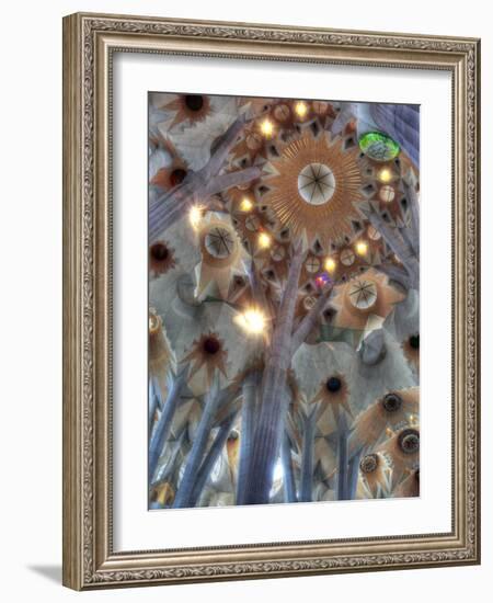 Interior of Basilica Sagrada Familia, Barcelona, Catalonia, Spain-Ivan Vdovin-Framed Photographic Print