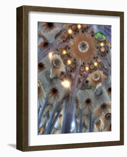 Interior of Basilica Sagrada Familia, Barcelona, Catalonia, Spain-Ivan Vdovin-Framed Photographic Print