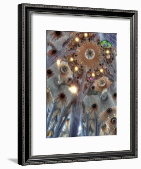 Interior of Basilica Sagrada Familia, Barcelona, Catalonia, Spain-Ivan Vdovin-Framed Photographic Print