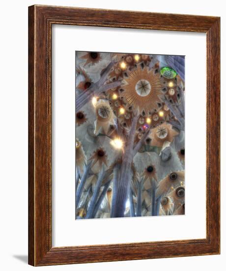 Interior of Basilica Sagrada Familia, Barcelona, Catalonia, Spain-Ivan Vdovin-Framed Photographic Print