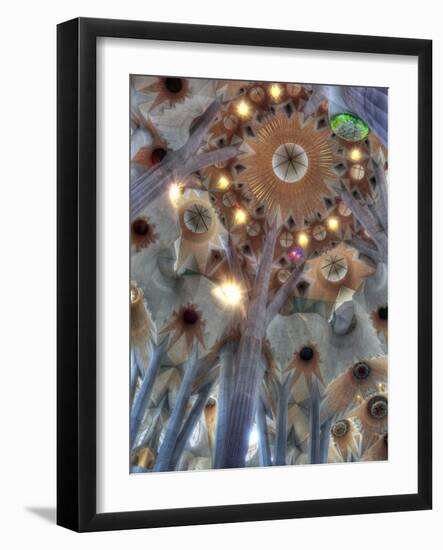 Interior of Basilica Sagrada Familia, Barcelona, Catalonia, Spain-Ivan Vdovin-Framed Photographic Print