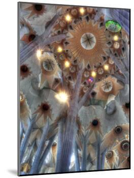 Interior of Basilica Sagrada Familia, Barcelona, Catalonia, Spain-Ivan Vdovin-Mounted Photographic Print