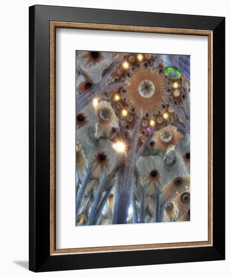 Interior of Basilica Sagrada Familia, Barcelona, Catalonia, Spain-Ivan Vdovin-Framed Photographic Print