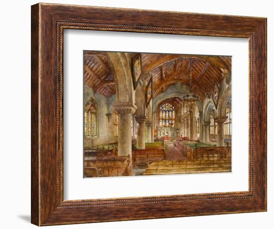 Interior of Bebington Church, 1869 (Oil on Board)-William Huggins-Framed Giclee Print