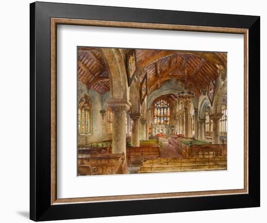 Interior of Bebington Church, 1869 (Oil on Board)-William Huggins-Framed Giclee Print