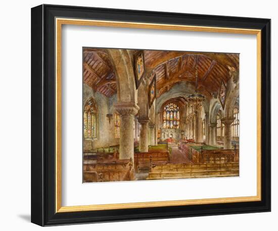 Interior of Bebington Church, 1869 (Oil on Board)-William Huggins-Framed Giclee Print