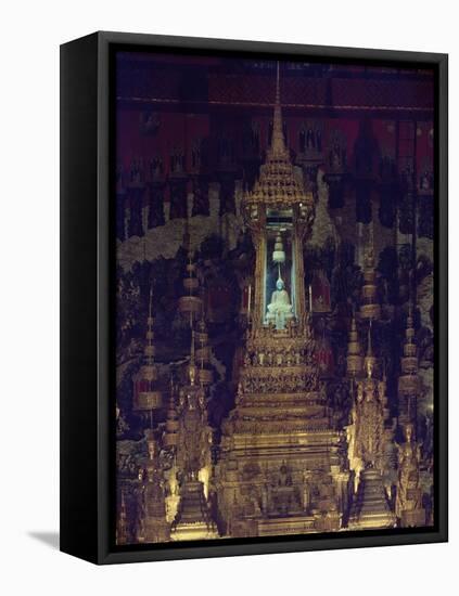 Interior of Bot, or Chapel, of Emerald Buddha in Wat Phra Kaew, Grand Palace, Bangkok, Thailand-null-Framed Premier Image Canvas