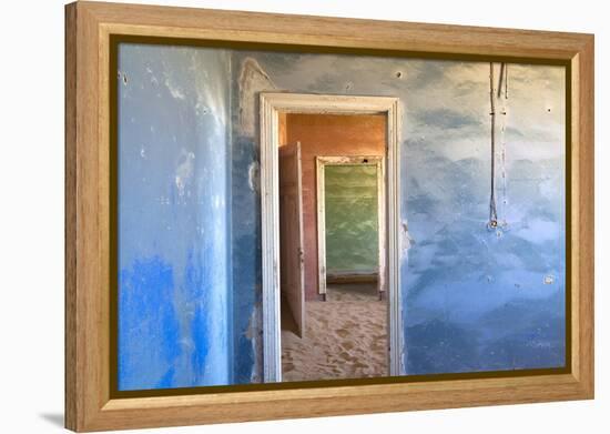 Interior of Building Slowly Being Consumed by the Sands of the Namib Desert-Lee Frost-Framed Premier Image Canvas