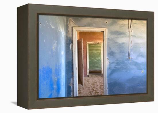 Interior of Building Slowly Being Consumed by the Sands of the Namib Desert-Lee Frost-Framed Premier Image Canvas