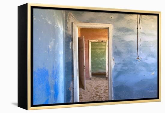 Interior of Building Slowly Being Consumed by the Sands of the Namib Desert-Lee Frost-Framed Premier Image Canvas