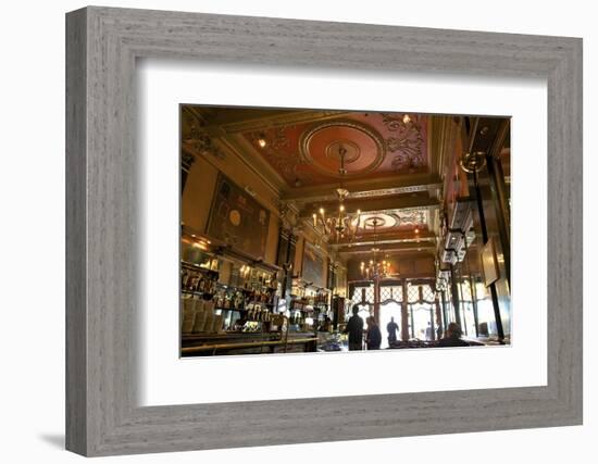 Interior of Cafe Brasileira, Chiado, Lisbon, Portugal, South West Europe-Neil Farrin-Framed Photographic Print