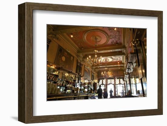 Interior of Cafe Brasileira, Chiado, Lisbon, Portugal, South West Europe-Neil Farrin-Framed Photographic Print