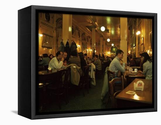 Interior of Cafe Pub, Brussels, Belgium-Michael Jenner-Framed Premier Image Canvas