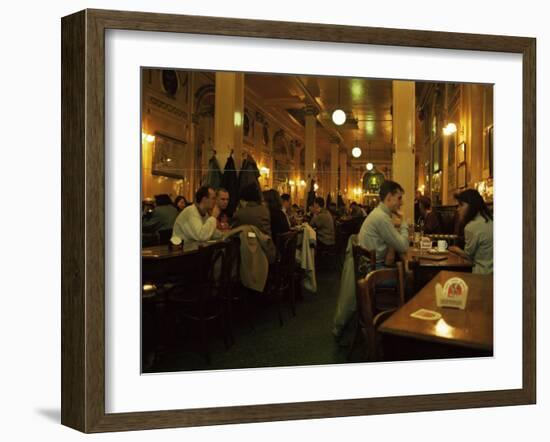 Interior of Cafe Pub, Brussels, Belgium-Michael Jenner-Framed Photographic Print