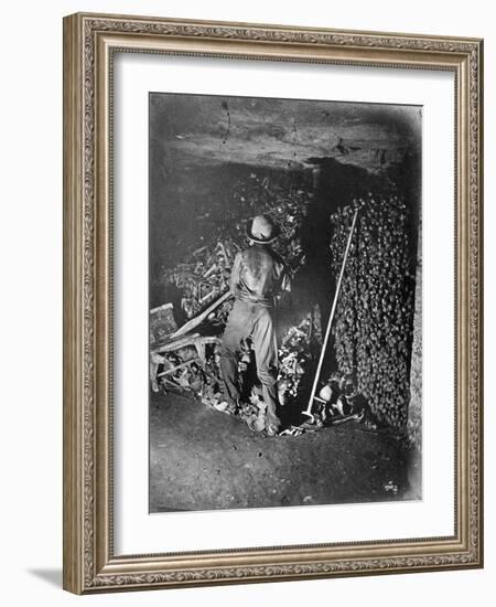 Interior of Catacombs, Paris, 1861-Paul Nadar-Framed Giclee Print