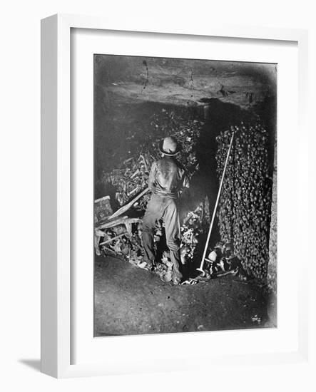 Interior of Catacombs, Paris, 1861-Paul Nadar-Framed Giclee Print