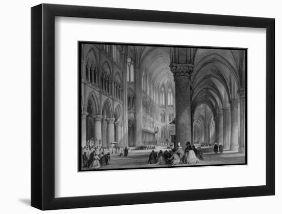 Interior of Cathedral of Notre Dame, from France Illustrated, with Drawings by Thomas Allom-null-Framed Photographic Print