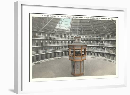 Interior of Cell House, Joliet Prison-null-Framed Art Print