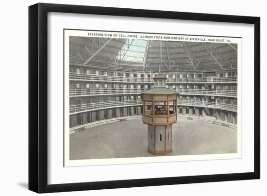 Interior of Cell House, Joliet Prison-null-Framed Art Print