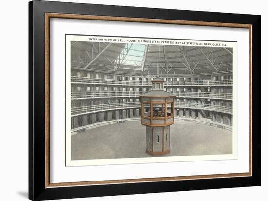 Interior of Cell House, Joliet Prison-null-Framed Art Print