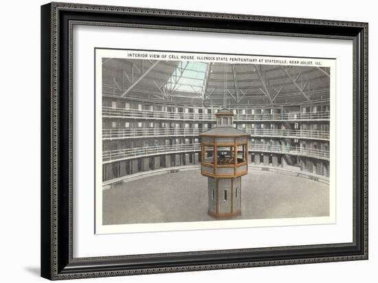 Interior of Cell House, Joliet Prison-null-Framed Art Print