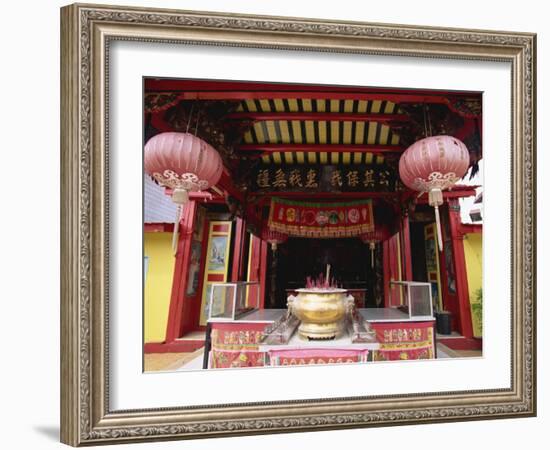 Interior of Chinese Temple in Sibu, a Port on the Rajang River in Sarawak, Malaysia, Southeast Asia-Robert Francis-Framed Photographic Print